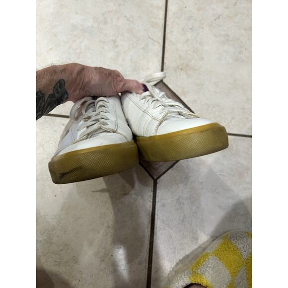 Veja White Campo Sneakers Lace Up Leather Upper Gum Rubber Soles Sz 10 Mens main image 5